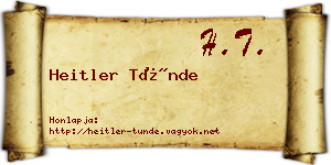 Heitler Tünde névjegykártya