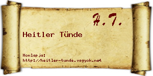 Heitler Tünde névjegykártya